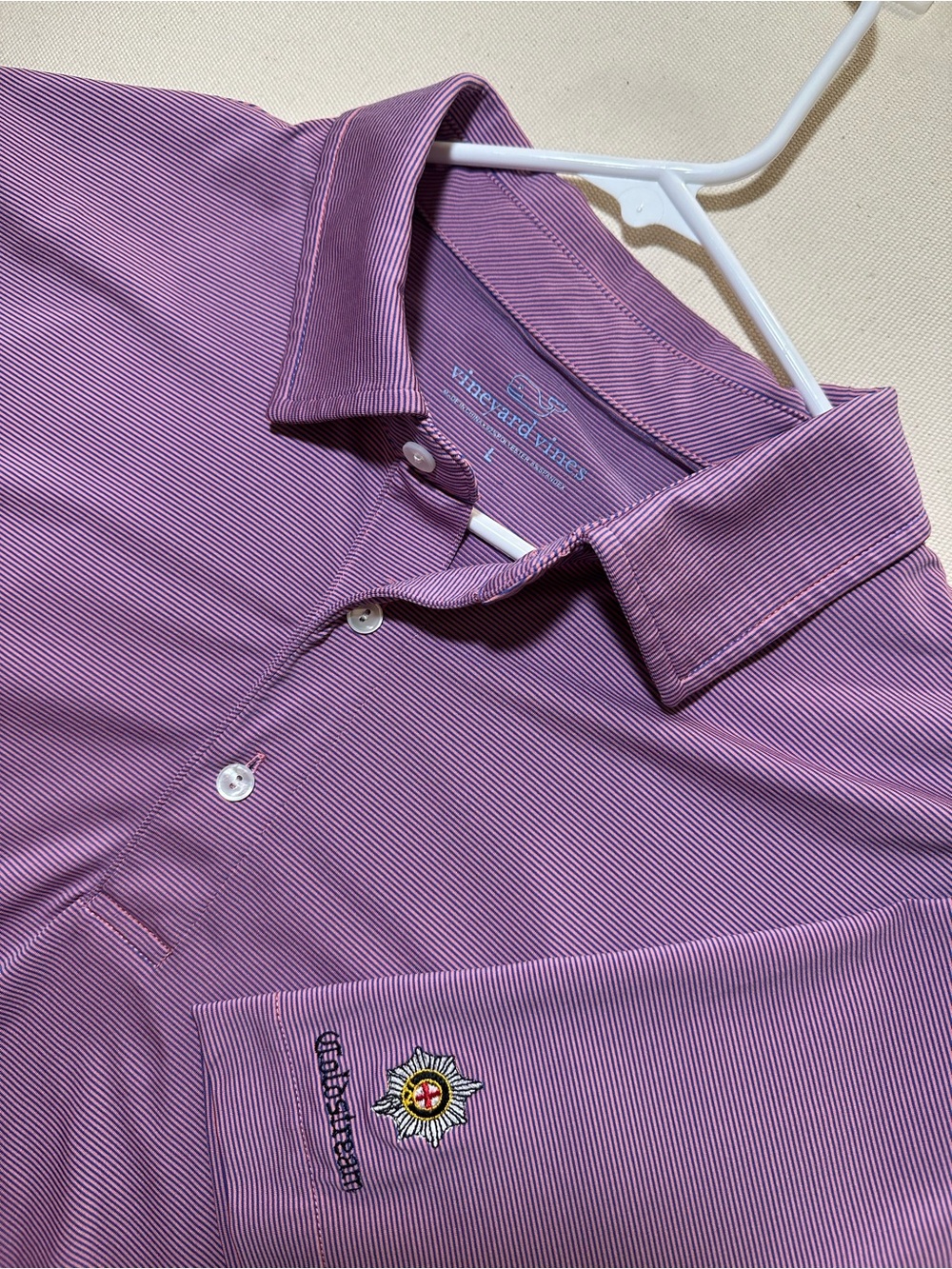 Vineyard Vines Men’s Purple Striped Polo Shirt x Coldstream